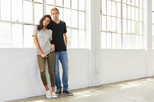 Unisex Jersey Short Sleeve V-Neck Tee | Bella+Canvas® 3005 Heather Colors